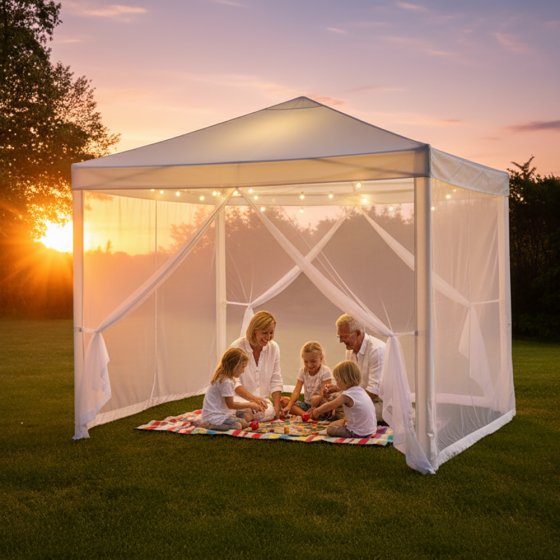 Pavillon de jardin avec moustiquaire intégrée 