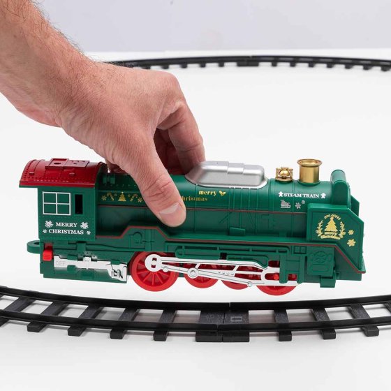 Train de Noël électronique avec de la fumée 