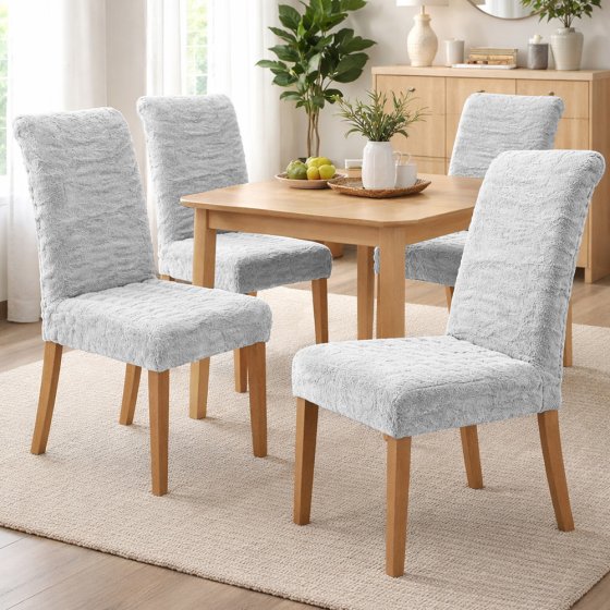 Housse de chaise aspect fourrure 