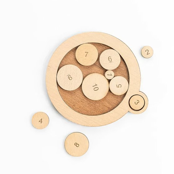 Jeu de réflexion avec des disques « Cercle des nombres » 
