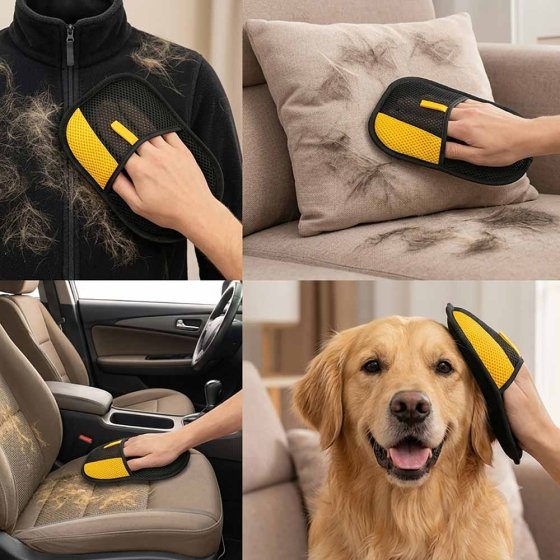 Gant pour ramasser les poils d'animaux 