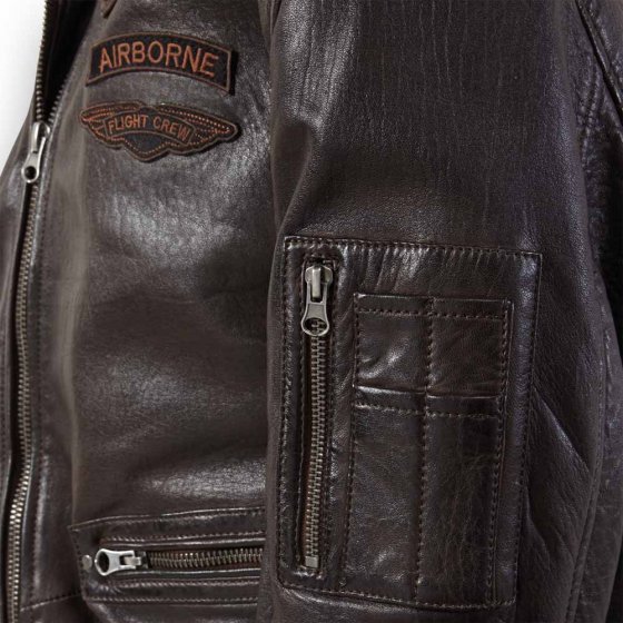 Veste bomber en cuir d'agneau
