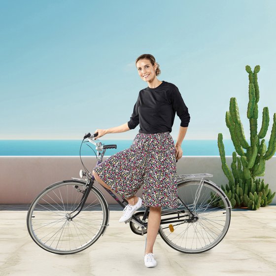 Jupe-culotte à motif floral 