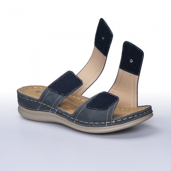 Mules confort à scratch « Anette » 40 | Bleu