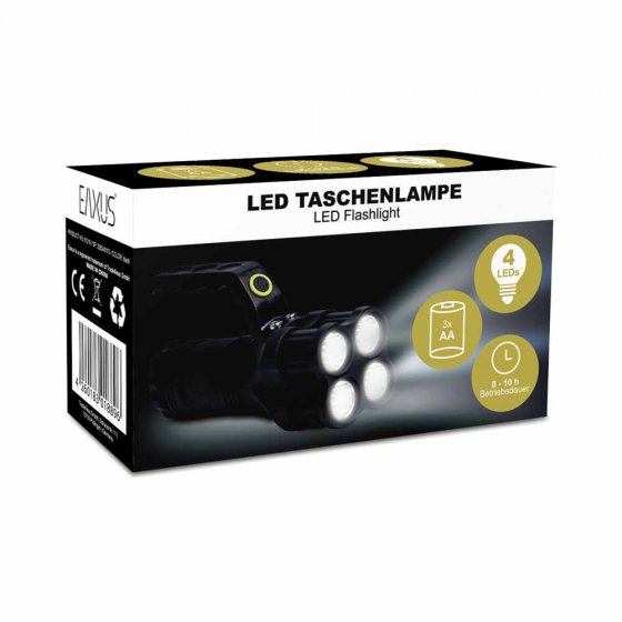 Lampe de poche 4 LED et poignée 