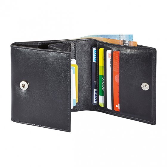 Portefeuille compact en cuir buffle