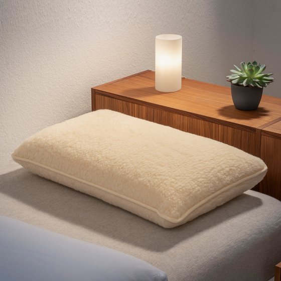 Oreiller cervical en laine vierge