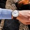 Chronographe pour homme avec bracelet en cuir - 5