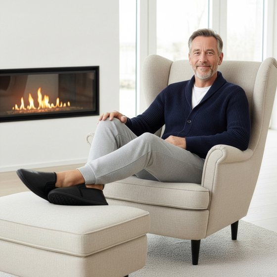 Chaussons avec semelle à mémoire de forme 