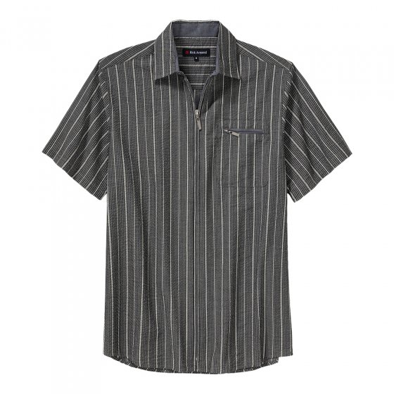 Chemise en seersucker avec fermeture éclair 