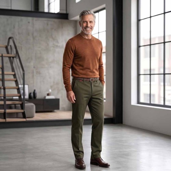 Pantalon en coton à taille élastiquée 