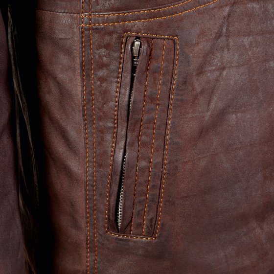 Veste d'hiver en cuir d'agneau