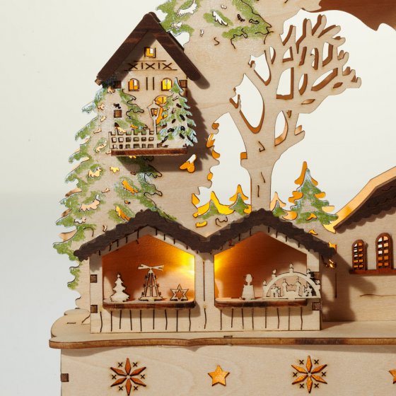 Arche lumineuse à LED "Église en hiver"