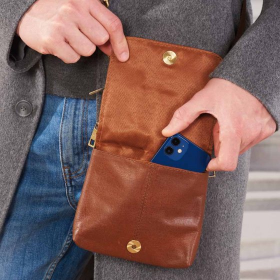 Sac de cuir compact à bandoulière 
