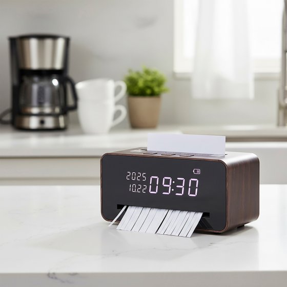 Destructeur de documents de bureau avec horloge 