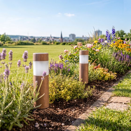Luminaires « flammes » aspect bois 