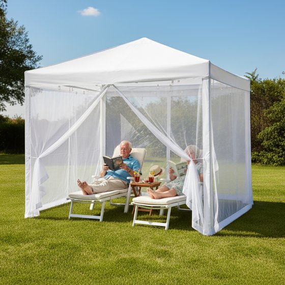 Pavillon de jardin avec moustiquaire intégrée 