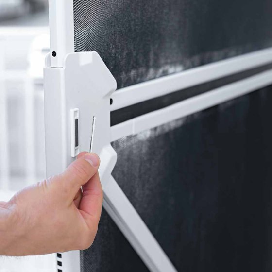 Moustiquaire télescopique pour portes de balcon et de terrasse, blanche 