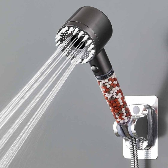 Pommeau de douche massant avec filtre minéral 