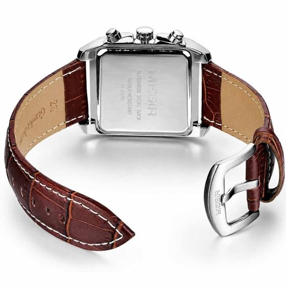 Montre rétro pour homme avec bracelet en cuir 