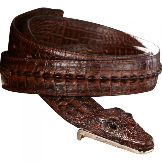Ceinture en cuir « tête d'alligator » 