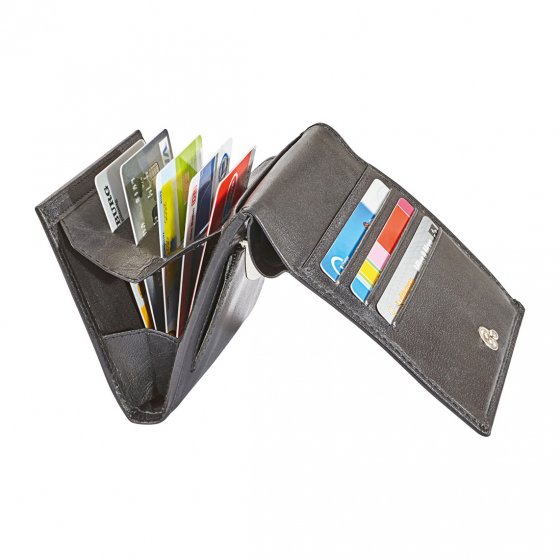 Portefeuille compact en cuir buffle