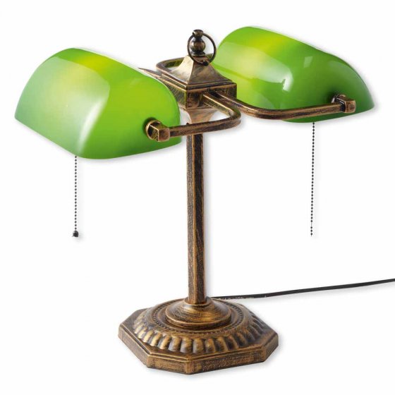 Lampe de banquier double 