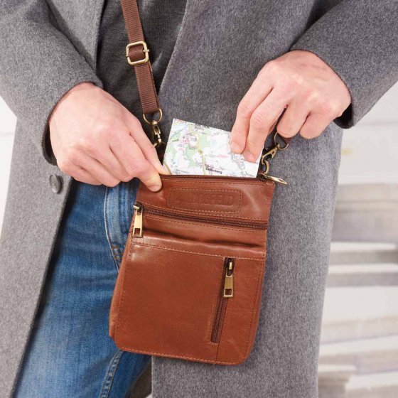 Sac de cuir compact à bandoulière 