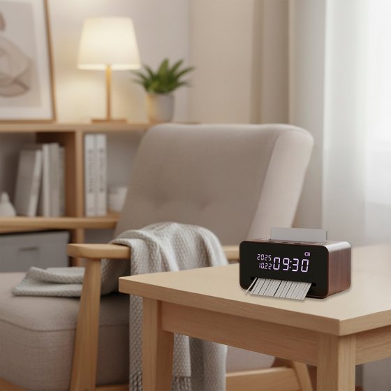 Destructeur de documents de bureau avec horloge 