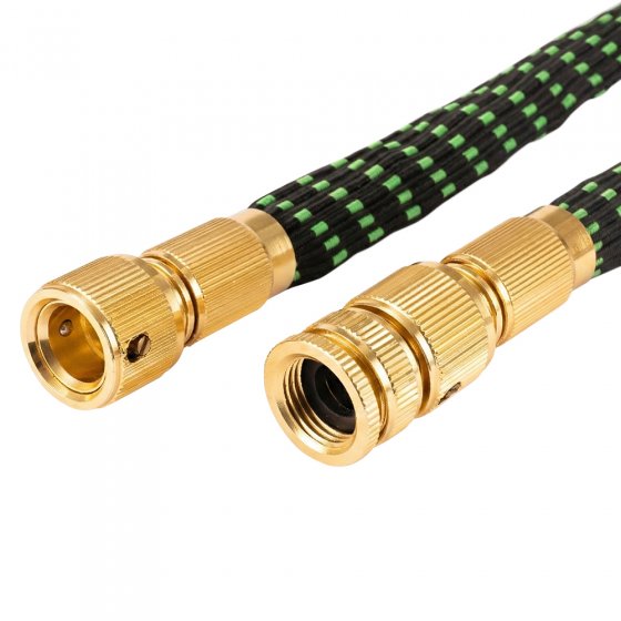 Tuyau d'arrosage extensible avec raccords rapides 