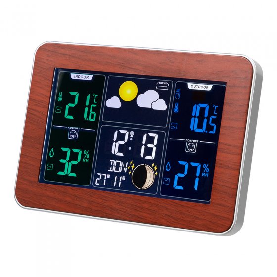 Station météo sans fil aspect bois 