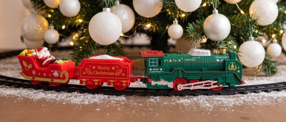 Train de Noël électronique avec de la fumée 