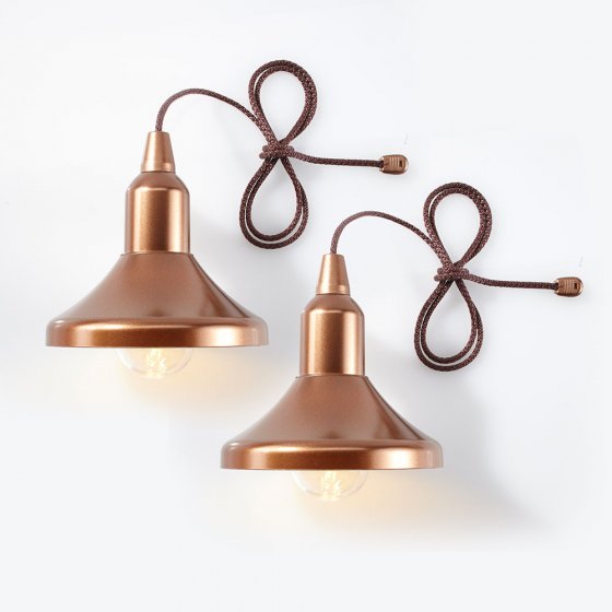 Lampes sans fil aspect cuivre Lot de 2
