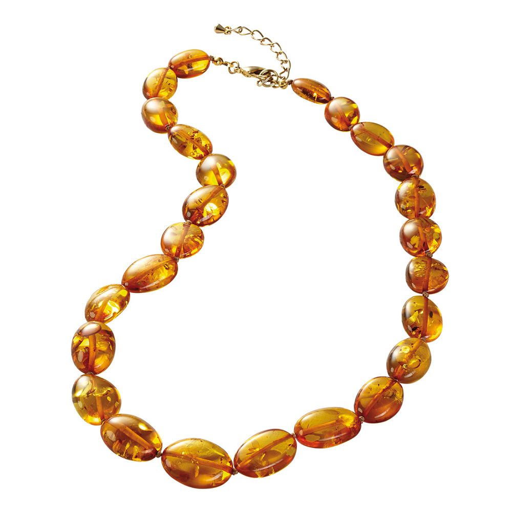 Collier Sautoir Vintage Façon Ambre - Marque Agatha - Occasion, Matière Résine Orange