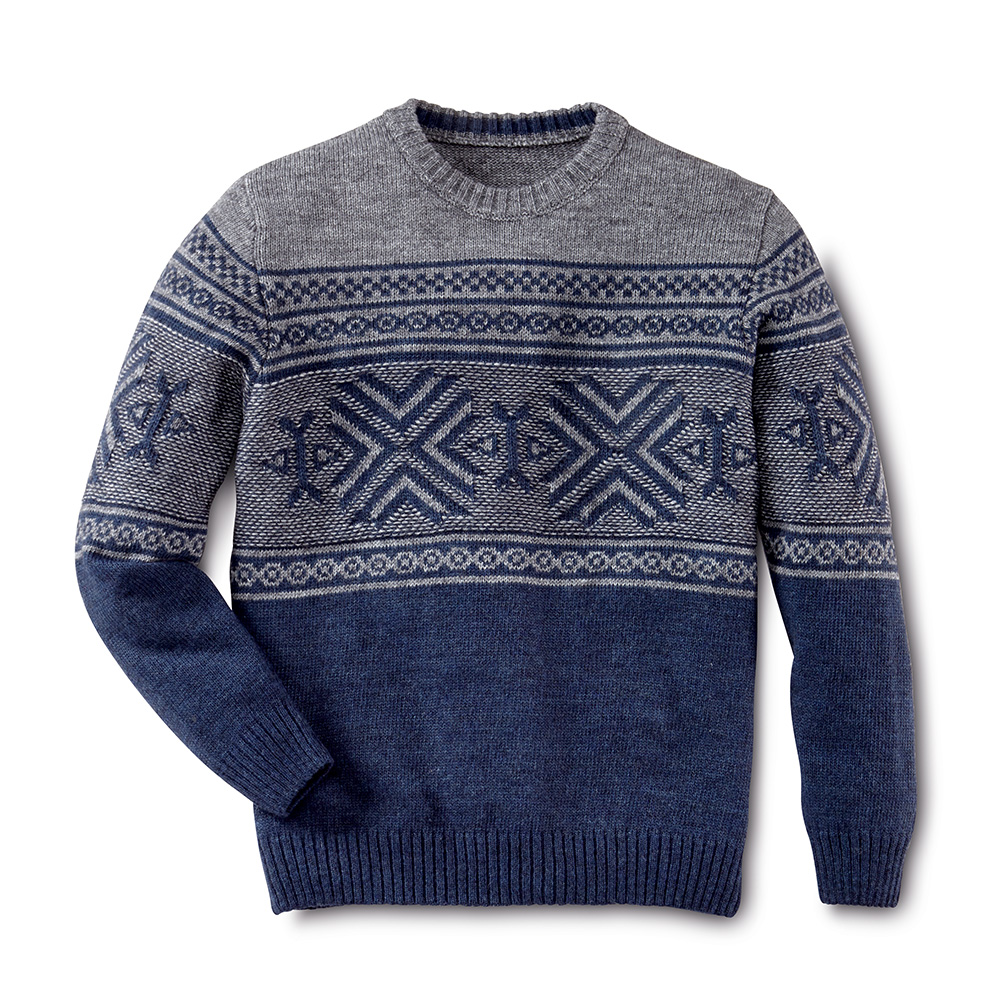 Pull Norvégien Femme En Laine Épaisse - Motif Flocons De Neige, Col Bateau, Style Islandais - 5