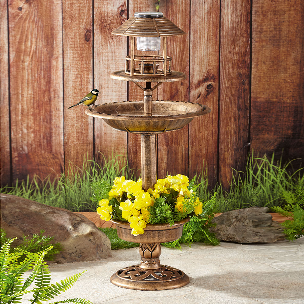 INLIFE Mangeoire à Oiseaux Avec Lampe Solaire